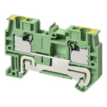 Ground DIN-skinne terminal blok med push-in plus forbindelse til montering på TS 35, nominelt tværsnit 4 mm², farven grøn/gul XW5G-P4.0-1.1-1 669987