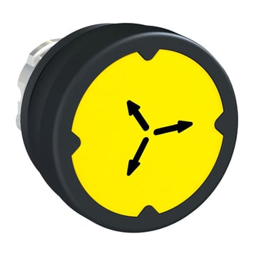 pushbutton head for harsh environment - yellow - with marking-legend rotated 90° ZB4BC58009RA
