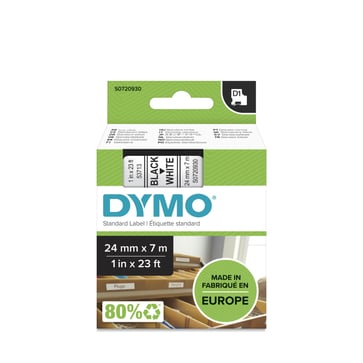 DYMO D1 tape sort/hvid 24mmx7m S0720930