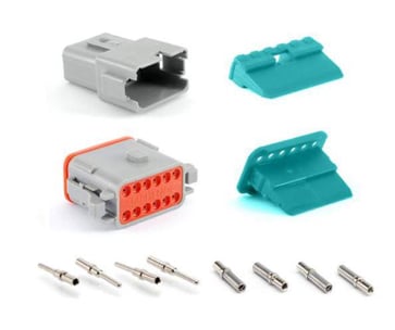 Kit, plug/receptacle / socket/Pin, 12 contacts, Amphenol Industrial 302-20-536