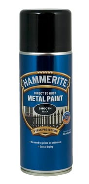 Hammerite Glat Sort Spray 400ml 350201400
