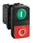 Harmony dobbelt trykknap komplet med hvidt "I" på grøn trykflade og hvidt "O" på rød ophøjet trykflade 1xNO+1xNC, XB5AL73415 XB5AL73415 miniature