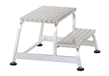 Aluminium machine step stool 0,40 m, 2 steps 40032