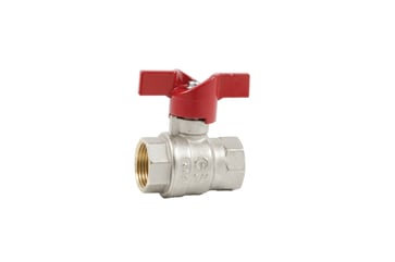 F x F ”New Compact” fullway ball valve  Red butterfly handle  1/2" 52CE-004
