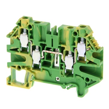 Multi conductor ground DIN rail terminal block with 4 screw connections formounting on TS 35; nominal cross section 4mm²; width 6mm XW5G-S4.0-2.2-1 669341
