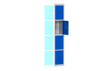 WFI garderobeskab, tillægssektion m/4 døre blå 1800x300 mm 4-967-1