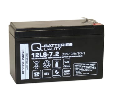 Q-Batteries 12V-7,2Ah blybatteri VDS for alarm / Backup 100030948