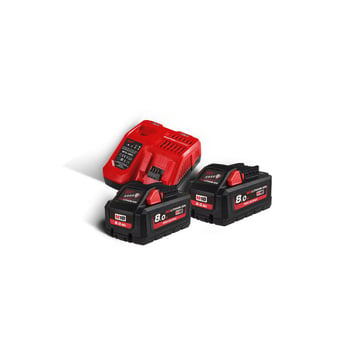 Milwaukee 18V Batteryset M18 HighOut 2x8,0AH w/charger 4933471073
