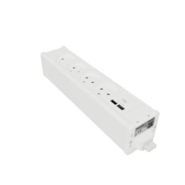 Møbelboks 4x230V + USB A/C hvid INS44240