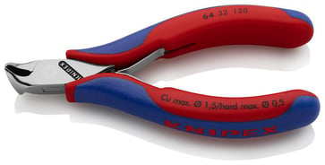 Knipex electronics end cutting nipper 120mm with 15° angled jaws 64 32 120