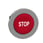 Harmony flush trykknaphoved i metal med fjeder-retur og plan trykflade i rød farve med hvidt "STOP" ZB4FA434 miniature
