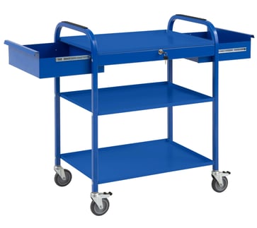 Blika Quick trolley with 3 shelves and 2 drawers RAL 5017 18100