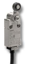 Lille Safety Limit Switch, 1NC/1NO slow-action, rullelejer stemplet, 3 m kabel, vandret kabeludgang D4F-102-3R 134008