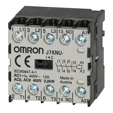 Mikro kontaktor, 3-polet (NO) + 1NC, 2,2 kW; 12AAC1 (op til 440 V), 60VDC J7KNU-05-01 24D 675298