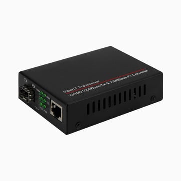 PeakOptical Media Converter w. 1 SFP Port, 10/100/1000Mb/s, Ext. PSU, Auto-Sensing PTMC-13SFP-1