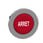 Harmony flush trykknaphoved i metal med fjeder-retur og plan trykflade i rød farve med hvidt "ARRET" ZB4FA433 miniature