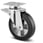Swivel wheel w/ brake, black elastic rubber, Ø125 mm, 300 kg, precision ball bearing, with plate 113642026 miniature