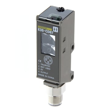 Fotoaftaster, diffus, 700 mm, DC, 3-leder, NPN/PNP, lodret, M12 plug-in E3S-CD66 OMS 239829