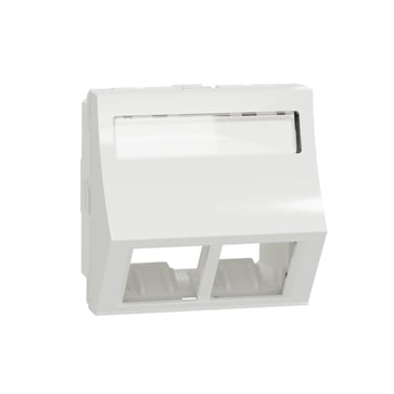 RJ45 Double ctr Plate DPM inclined white NU942418