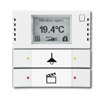 KNX rumtermostat med display 2/4 tryk, farve: davos/studiehvid 6128/28-84-500 2CKA006134A0334