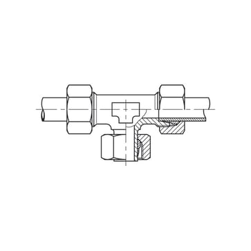 24° Adjustable branch T-fitting Ø10 S, stainless 28601010