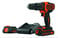 BLACK+DECKER 18v slagboremask 2 gear 2x2.0ah m/kuffert BDCHD18K1B2-QW miniature