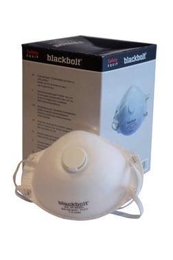 Blackbolt støvmaske FFP2 med ventil 12 stk i æske 420700