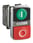 Harmony dobbelt trykknap komplet med LED og grøn trykflade med hvidt "I" og rød ophøjet trykflade med hvidt "O" 1xNO+1xNC 230-240VAC, XB4BW73731M5 XB4BW73731M5 miniature