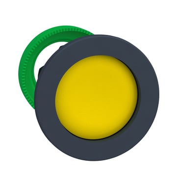Harmony flush trykknapshoved i plast med fjeder-retur og undersænket trykflade i gul farve ZB5FA56