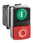 Harmony dobbelt trykknap komplet med hvidt "I" på grøn trykflade og hvidt "O" på rød ophøjet trykflade 1xNO+1xNC, XB4BL73415 XB4BL73415 miniature