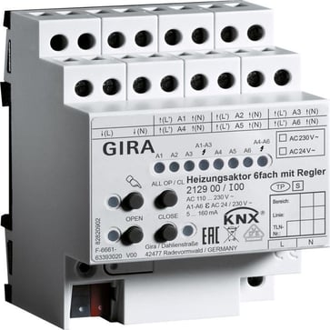 Gira varmeaktuator KNX, 6-moduls 212900