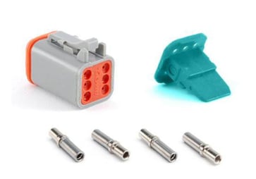 Kit, plug / socket, 6 contacts, Amphenol Industrial 302-20-532