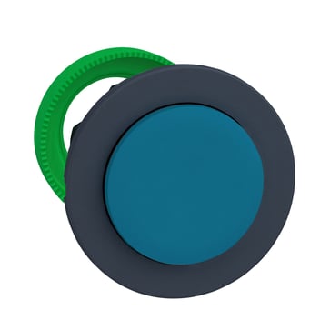 Harmony flush trykknapshoved i plast med kip-funktion og ophøjet trykflade i blå farve ZB5FH6