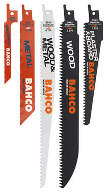 Bahco Sabre Sawblades Set for Plaster Wood and Metal - 10 Pcs 3940-MIX-SET-10P