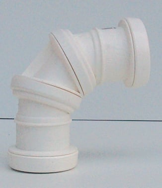Bend swivel white 32 mm 2 sockets 186194-332