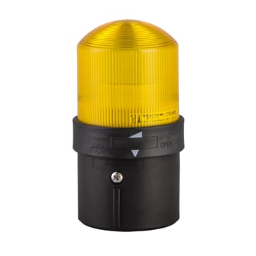 Harmony XVB Ø70 mm komplet lystårn med grundmodul og fast LED lys for 24VAC/DC i gul farve XVBL0B8