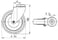 Tente Drejeligt hjul, supersoft polyuretan, 150 mm, 75 kg, DIN-kugleleje, med bolthul Byggehøjde: 160 mm. Driftstemperatur:  -20°/+60° 00032494 miniature