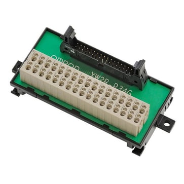 DIN-skinne montage klemrække, MIL40 Sokkel, push-in klemme, 32xIN + strøm, for Omron PLC enheder med MIL40 stik XW2R-P34G-C2 373000