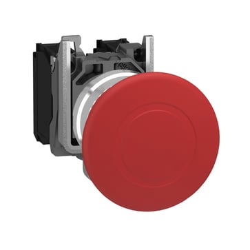 Harmony nødstop komplet med Ø40 mm paddehoved i rød farve med tryk/træk funktion og 1xNC XB4BT842