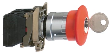 Harmony nødstop komplet med Ø40 mm paddehoved i rød farve med tryk/drej funktion med nøgle (Ronis 455) og 1xNO+1xNC, XB4BS9445 XB4BS9445