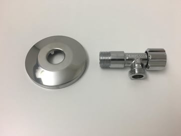 Unite stop valve ½" x ½" with 77 mm rosette short version 744388804