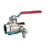 F x F fullway ball valve with drain-off and red steel lever  1" 51CS-008 miniature