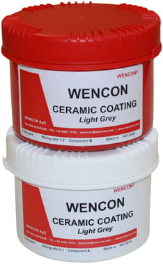 Wencon Ceramic Coating, light grey (0,5kg) Two-component Epoxy temperature resistant (+320C) low viscosity 1017