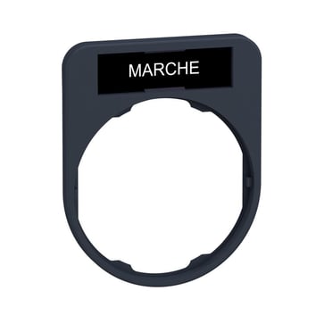 Harmony legend holder 40x50 mm for flush mounted pushbuttons with 8x27 mm legend with the text "MARCHE" ZBYF2103