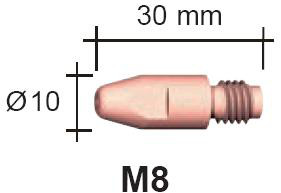 Strømdyse M8X30 cucrzr 1,4MM 140.0536