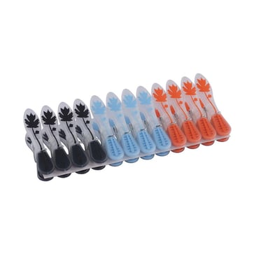Plastic clips with rubber grip, 12 pcs. 410014012