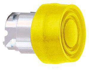 Harmony trykknaphoved i metal med gul silikonehætte og fjeder-retur med ophøjet trykflade i gul farve ZB4BP5S