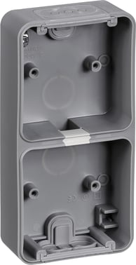 OPUS 74 Industri Surface mounted box 2 Module Light Medium Grey 523M3002