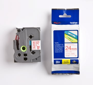 Brother TZe 252 Tape 24mm rød/hvid TZE252