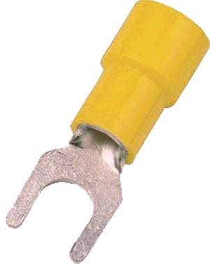Insulated terminal DIN 46237, 4-6mm² M5 yellow, fork type ICIQ65G